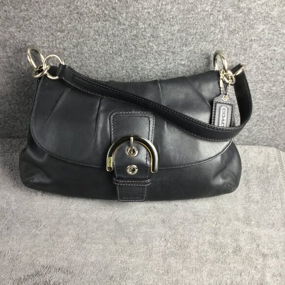 Coach Handbags - Vintage Coach Black Leather Colette Hobo Soho Buckle Pleated Flap Bag